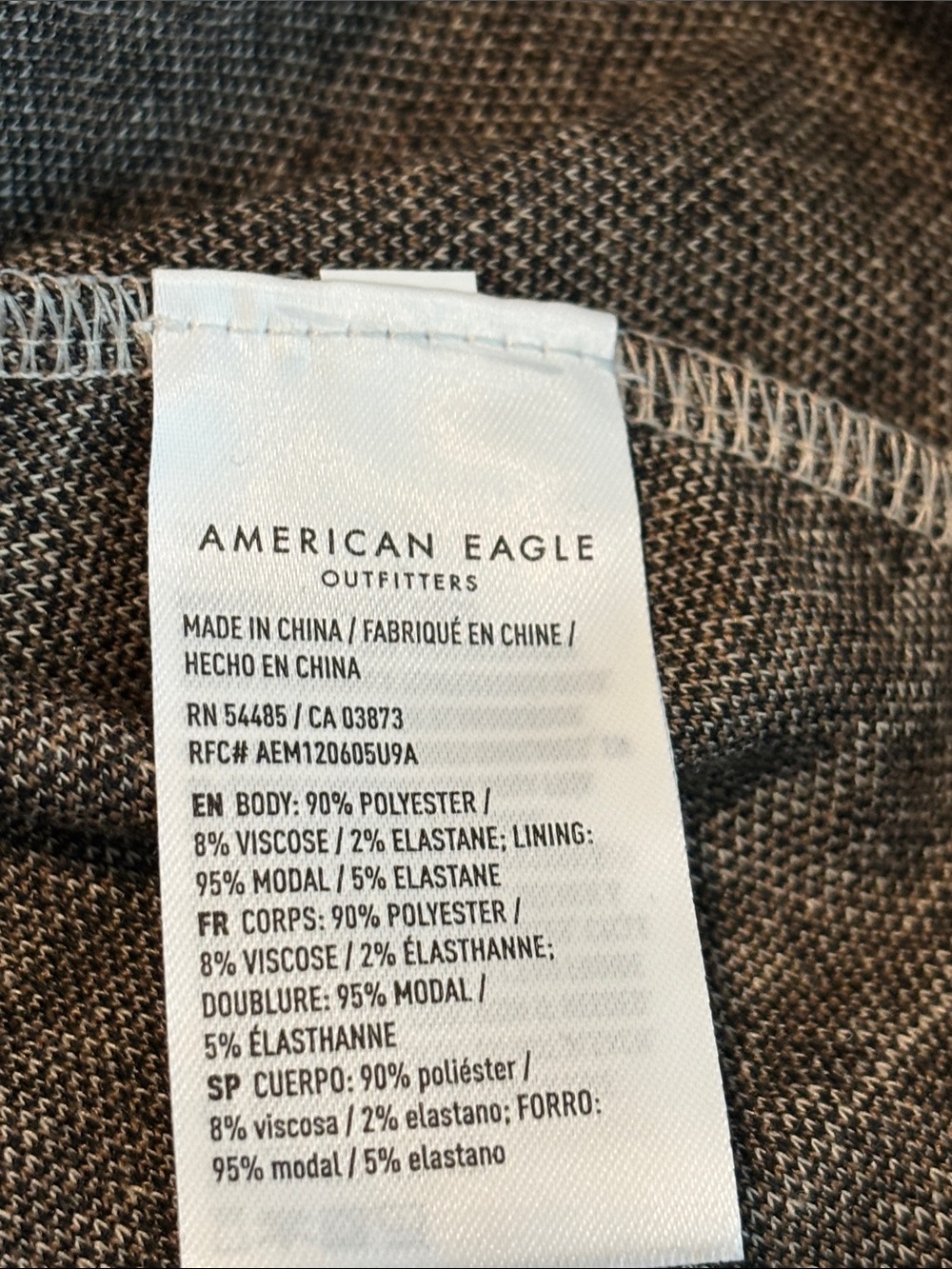 NWT American Eagle Plaid Pleated Mini Skort in Beige and Black - Picture 4 of 7